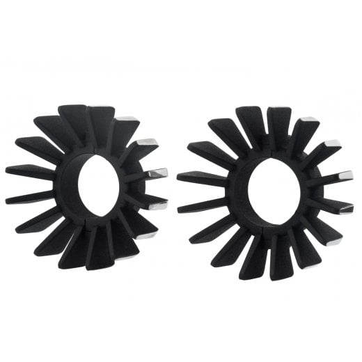 Motone Big Fin Exhaust Clamps - Black/Contrast Polished Fins - EFI