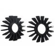 Motone Big Fin Exhaust Clamps - Black/Contrast Polished Fins - EFI