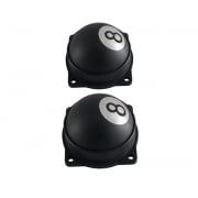 Finned EFI Carb Tops Contrast Cut 8 Balls Black