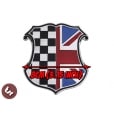 HOT ROD/MINI/VESPA/LAMBRETTA Billet CNC Racing Union Jack Shield Badge Emblem