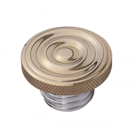 Motone Infinity Gas Cap - Brass Rippled Top - Aluminium Thread - Rippled