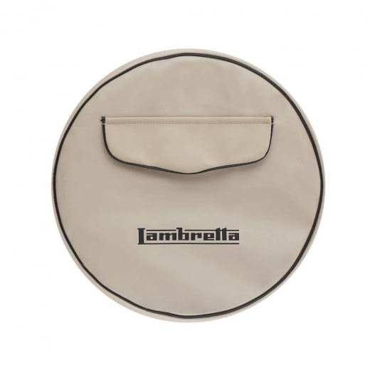 LAMBRETTA 10" Spare Wheel Cover Cream With Front Pocket