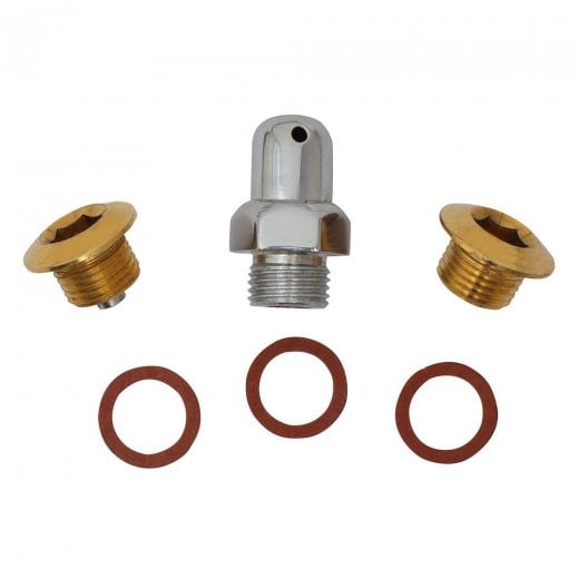 LAMBRETTA Chaincase Cover Nut Kit with Brass Plugs GP/LI/TV/SX