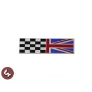 LAMBRETTA GP Billet CNC Legshield Badge/Emblem Union Jack/Racing Flag Custom