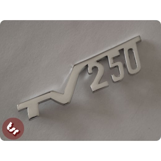 LAMBRETTA Legshield Badge 'TV250' Chrome