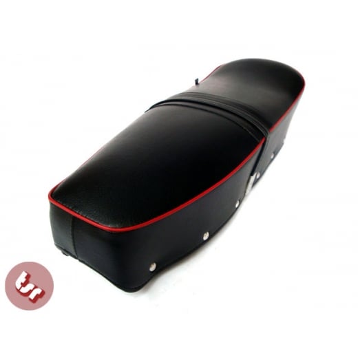 LAMBRETTA TSR QUALITY Bench Seat/Saddle Black/Red Series 2/3/GP