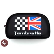Lambretta TSR Rear Rack Back Rest Pad Union Jack Racing Flag Bolt-On