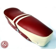 LAMBRETTA TSR Top Quality Bench Seat 2Tone OxBlood Red/Cream SX/GP/LI/LIS/TV
