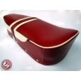 LAMBRETTA TSR Top Quality Bench Seat 2Tone OxBlood Red/Cream SX/GP/LI/LIS/TV
