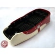 LAMBRETTA TSR Top Quality Bench Seat 2Tone OxBlood Red/Cream SX/GP/LI/LIS/TV