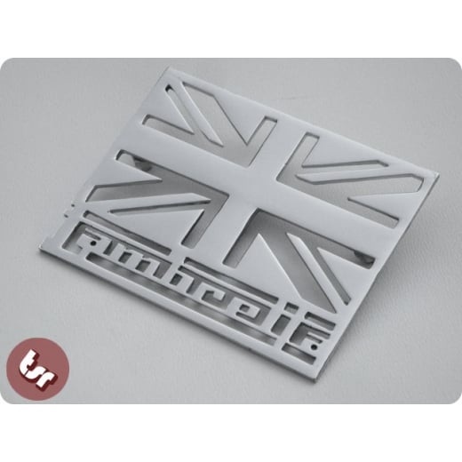 LAMBRETTA Union Jack Legshield/Side Panel Chrome Badge