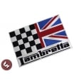 LAMBRETTA Union Jack Race Flag Billet CNC Side Panel/Legshield Badge/Emblem gp