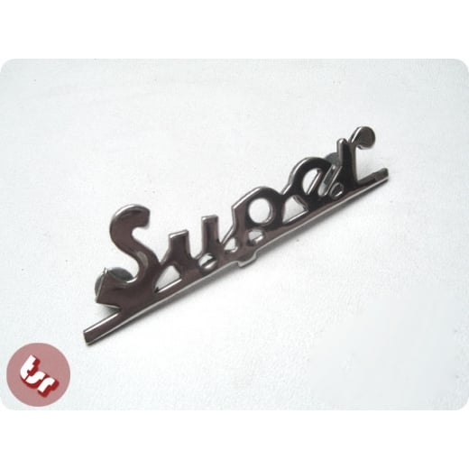 Legshield Badge 'Super' Chrome fits Vespa Super/VBC