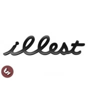 Metal ILLEST Badge JDM/VW/Drift/Euro/Dub CNC Billet Car Emblem VAG/hellaflush BK