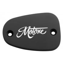 Billet Disc Brake Oil Reservoir Master Cylinder Cap - Motone Logo - Black