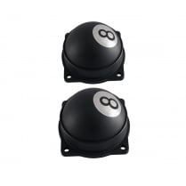 Finned EFI Carb Tops Contrast Cut 8 Balls Black