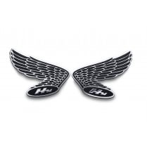 Honda Wings HM Fuel Tank/Side Panel Emblem - Pair - Billet