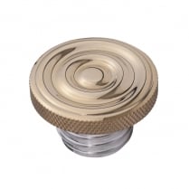 Infinity Gas Cap - Brass Rippled Top - Aluminium Thread - Rippled