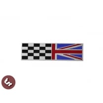 LAMBRETTA GP Billet CNC Legshield Badge/Emblem Union Jack/Racing Flag Custom