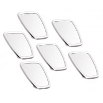 SCOOTER Chromed Rectangle Stadium Mirror Head White Rubber Surround MOD x6