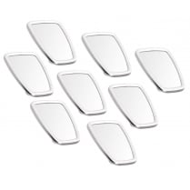 SCOOTER Chromed Rectangle Stadium Mirror Head White Rubber Surround MOD x8