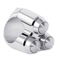 Triple Micro Switch Button Housing - One Inch Handlebar - Chrome