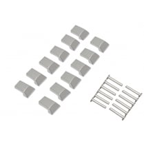 Vespa PX Metal Floor Runner End Caps - Chrome incl Rivets