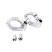 Wrap-Around Fork M10 (10mm) Indicator Turn Signal Bracket Clamps - Pair - 35mm - Polished