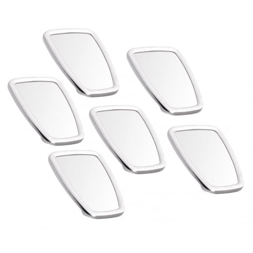 SCOOTER Chromed Rectangle Stadium Mirror Head White Rubber Surround MOD x6