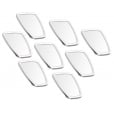 SCOOTER Chromed Rectangle Stadium Mirror Head White Rubber Surround MOD x8