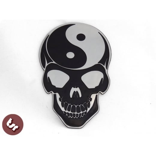 SKULL Car Hotrod Tiki/Ed Roth/Von Dutch CNC Billet Badge/Emblem Panel decal chop