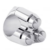 Triple Micro Switch Button Housing - One Inch Handlebar - Chrome