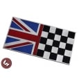 TSR Billet CNC Racing Union Jack UK Rally Flag Badge Emblem fits Vespa/Lambretta