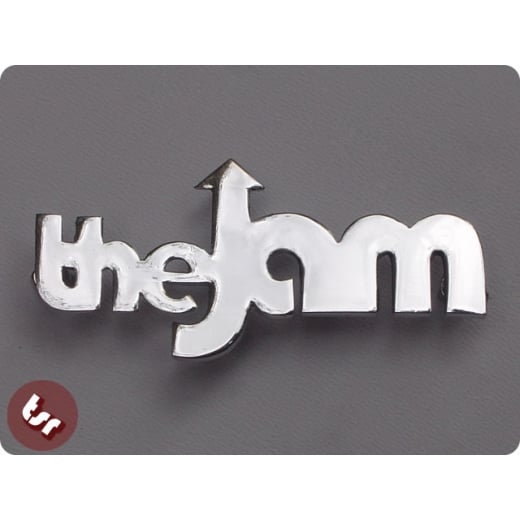 TSR Legshield/Side Panel Badge 'The Jam' Chrome Fits VESPA/LAMBRETTA