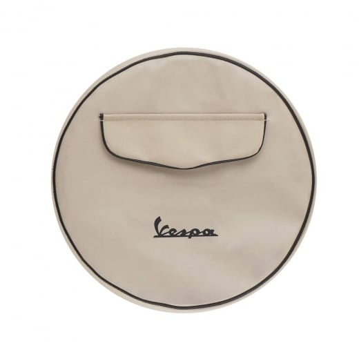 VESPA 10" Spare Wheel Cover Cream With Front Pocket