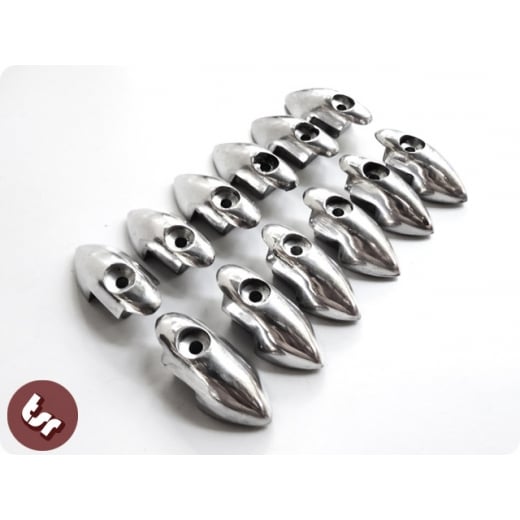 VESPA Footboard/Floor Runner METAL Polished Alloy End Caps X12 Sprint/Rally/VBB
