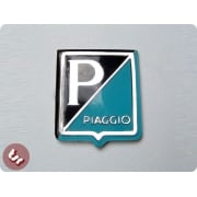 VESPA Horncast Badge P/Piaggio Blue/Black Smallframe