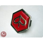 VESPA Horncast Hex Badge - Chrome Piaggio PX/T5/LML Red