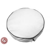VESPA/LAMBRETTA 10" Spare Wheel Cover White Black Pipe