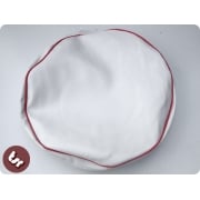VESPA/LAMBRETTA 10" Spare Wheel Cover White Red Pipe