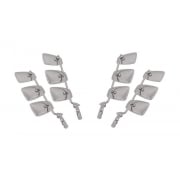 VESPA/LAMBRETTA 12xChrome Stadium Mirror Heads with 4x14" Stems and 4xBrackets