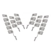 VESPA/LAMBRETTA 22xChrome Stadium Mirror Heads with 4x14"+ 2x24" Stems and 6xBrackets