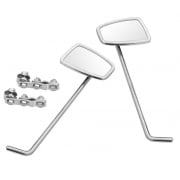 VESPA/LAMBRETTA 2xChrome Stadium Mirror Head with 2x14" Stems and 2xBrackets