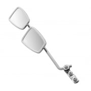 VESPA/LAMBRETTA 2xChrome Stadium Mirror Heads with 14" Stem and Bracket