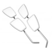 VESPA/LAMBRETTA 4xChrome Stadium Mirror Heads and 2x14" Inch Mirror Stem MOD