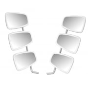 VESPA/LAMBRETTA 6xChrome Stadium Mirror Heads and 2x14" Inch Mirror Stem MOD