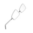 VESPA/LAMBRETTA Pair of Chrome Stadium Mirror Heads and 14" Inch Mirror Stem MOD