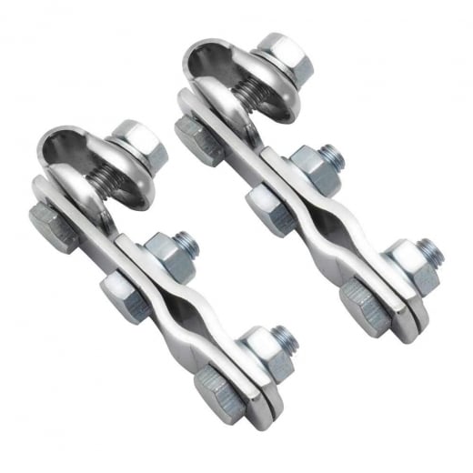 VESPA/LAMBRETTA Pair of Mirror Brackets Chrome Steel W Clamps MOD