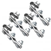 VESPA/LAMBRETTA Set of 4 x Mirror Bracket Chrome Steel W Clamps MOD