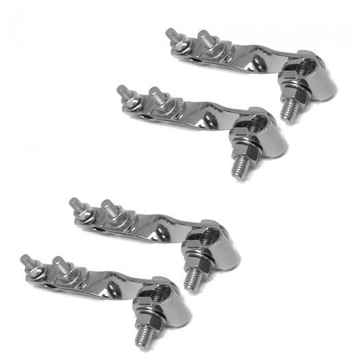 VESPA/LAMBRETTA Set of 4 x Mirror Bracket Twisted Chrome Steel W Clamps MOD